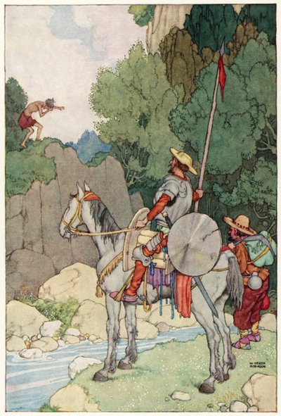 Illusztráció Don Quijote kalandjaihoz (színes litó) alkotó: William Heath Robinson
