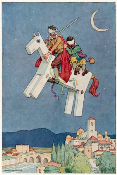 Illusztráció Don Quijote kalandjaihoz (színes litó) alkotó: William Heath Robinson