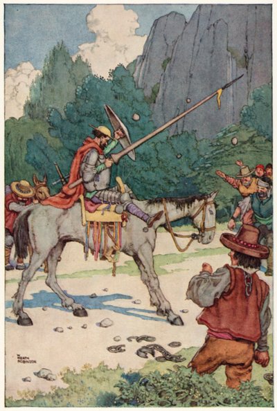 Illusztráció Don Quijote kalandjaihoz (színes litó) alkotó: William Heath Robinson