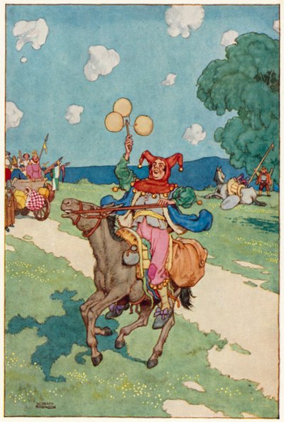 Illusztráció Don Quijote kalandjaihoz (színes litó) alkotó: William Heath Robinson