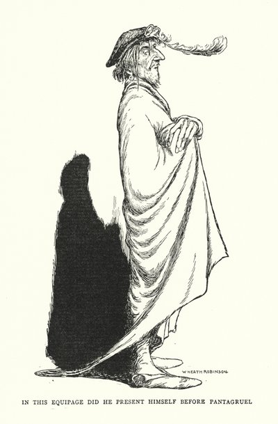 Ebben a felszerelésben Pantagruel előtt mutatkozott be (litho) alkotó: William Heath Robinson