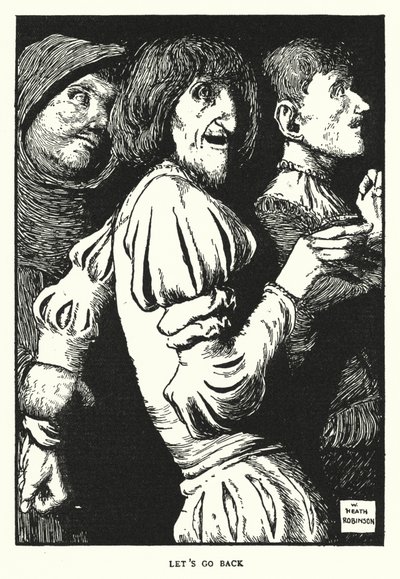 Menjünk vissza (litho) alkotó: William Heath Robinson