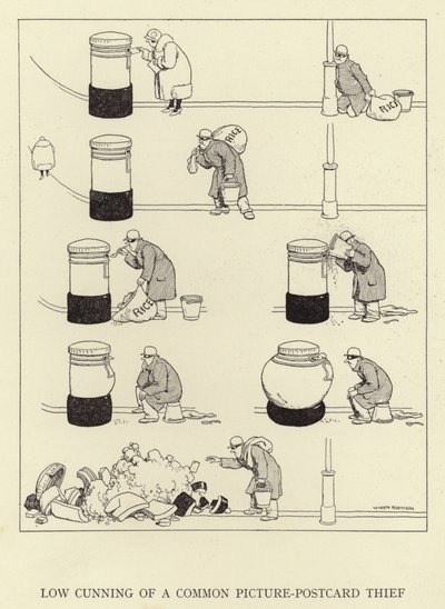 Egy közönséges képeslap-tolvaj alacsony ravaszsága alkotó: William Heath Robinson