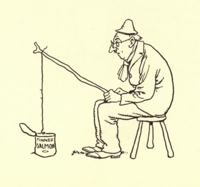 Lazackonzervre halászó ember alkotó: William Heath Robinson