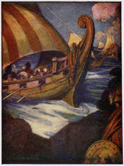 Sokan voltak azok a hősök, akik elhajóztak Görögországból (színes litho) alkotó: William Heath Robinson