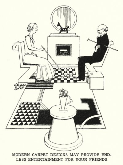 A modern szőnyegek végtelen szórakozást nyújthatnak barátainak (litho) alkotó: William Heath Robinson