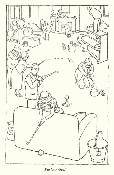 Parlor Golf (litho) alkotó: William Heath Robinson
