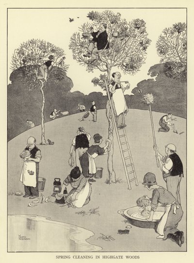 Tavaszi nagytakarítás Highgate erdőben alkotó: William Heath Robinson