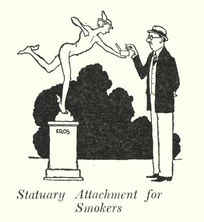 Szobortartozék dohányosoknak (litho) alkotó: William Heath Robinson