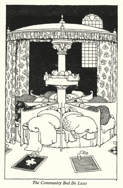 The Community Bed De Luxe (litho) alkotó: William Heath Robinson