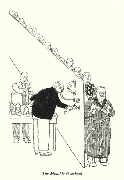 A havi nagyjavítás (litho) alkotó: William Heath Robinson