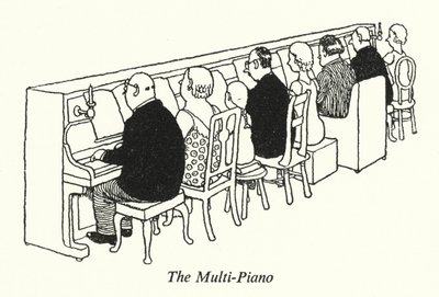 Multi-zongora (litó) alkotó: William Heath Robinson
