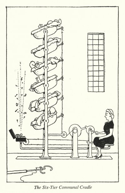A hatszintű közösségi bölcső (litho) alkotó: William Heath Robinson