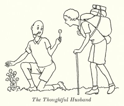 A gondolkodó férj (litho) alkotó: William Heath Robinson