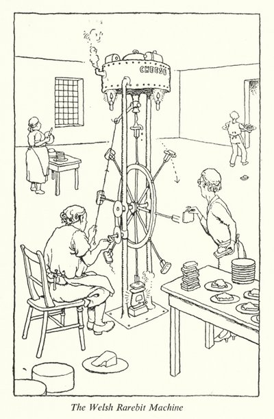 The Welsh Rarebit Machine (litho) alkotó: William Heath Robinson