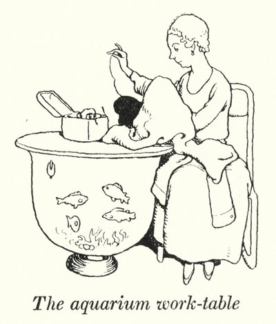 Akváriumi munkaasztal (litho) alkotó: William Heath Robinson