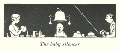 A baba hangtompító (litho) alkotó: William Heath Robinson