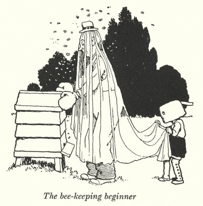 A méhészkedés kezdő (litho) alkotó: William Heath Robinson