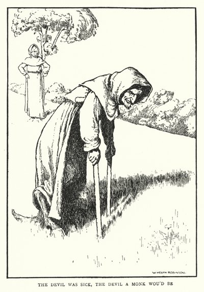 Az ördög beteg volt, az ördög szerzetes lenne (litho) alkotó: William Heath Robinson