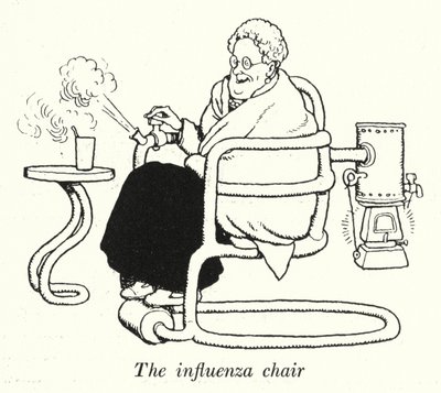 Az influenza szék (litho) alkotó: William Heath Robinson