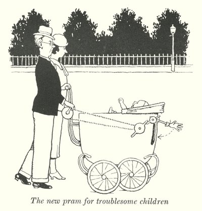Az új babakocsi problémás gyerekeknek (litho) alkotó: William Heath Robinson