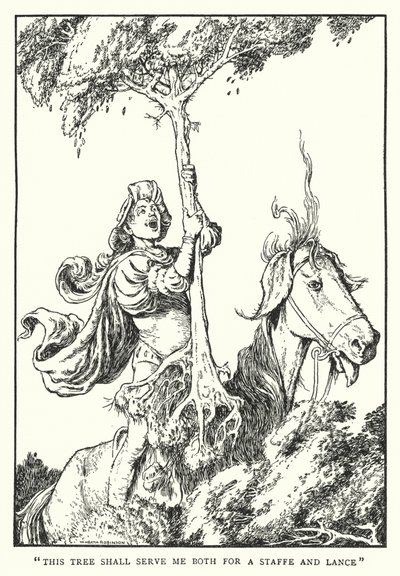 "Ez a fa pálcának és lándzsának is szolgál majd" (litho) alkotó: William Heath Robinson