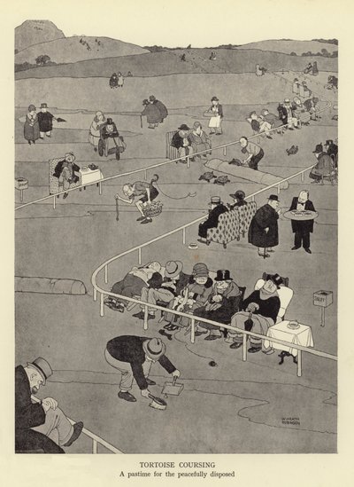 Teknős futás, a békés kedvűek időtöltése alkotó: William Heath Robinson