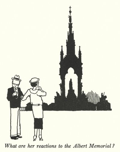 Hogyan reagál az Albert-emlékműre? (litho) alkotó: William Heath Robinson