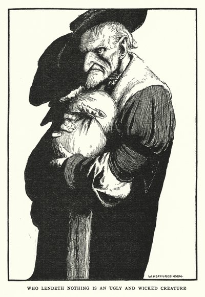 Aki semmit sem ad kölcsön, az egy csúnya és gonosz teremtés (litho) alkotó: William Heath Robinson
