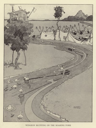 Widgeon blöfföl a Roaring Fork-on alkotó: William Heath Robinson