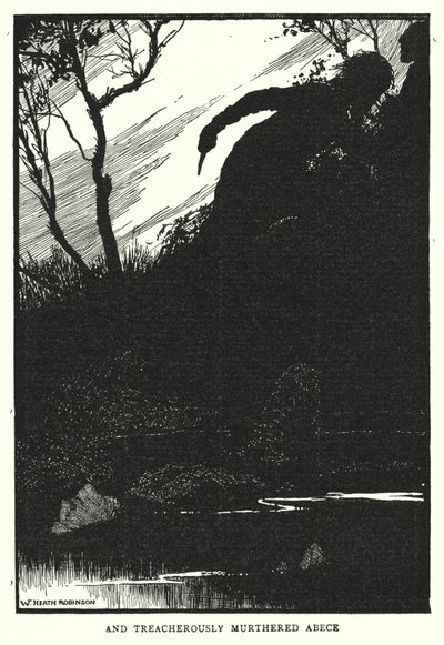 és árulóan meggyilkolta Abece-t (litho) alkotó: William Heath Robinson
