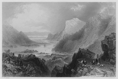 Killarney megközelítése a Kenmare útról (metszet) alkotó: William Henry (after) Bartlett