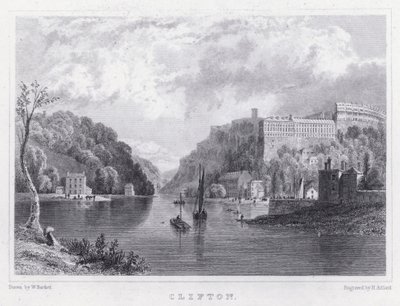 Clifton (metszet) alkotó: William Henry (after) Bartlett