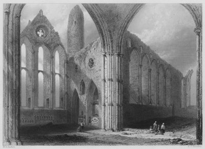 A Cashel-apátság belseje (metszet) alkotó: William Henry (after) Bartlett