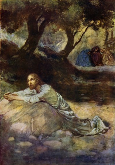 A Gecsemáné kertje (színes litó) alkotó: William Henry (after) Margetson