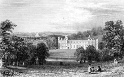 Audley End, Essex, metszett Henry Adlard, 1832 alkotó: William Henry Bartlett