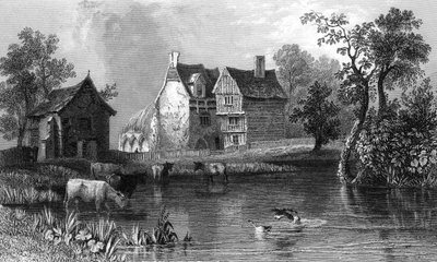 Beleigh apátság, Maldon közelében, Essexben, vésette Charles Mottram, 1832 alkotó: William Henry Bartlett