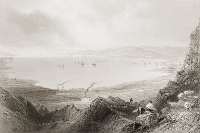 Belfast Lough, Antrim megye, George Virtue „Scenery and Antiquities of Ireland” című művéből, 1860-as évek alkotó: William Henry Bartlett
