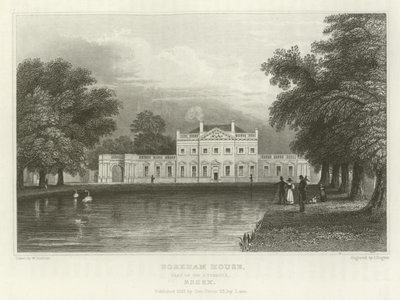 Boreham House, Sir J Tyrrell székhelye, Essex alkotó: William Henry Bartlett