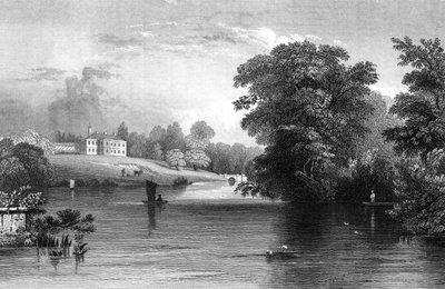 Braxted Lodge, Witham közelében, Essexben, metszett Henry Wallis, 1832 alkotó: William Henry Bartlett