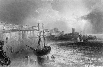 Broadstairs, Kent, vésette Robert Brandard, 1842 alkotó: William Henry Bartlett