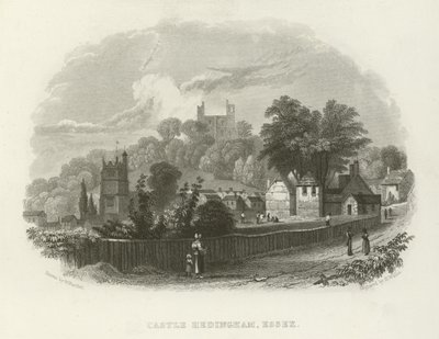 Hedingham kastély, Essex alkotó: William Henry Bartlett