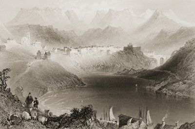 Clifden, Connemara, Galway megye, Írország, George Virtue „Scenery and Antiquities of Ireland” című művéből, 1860-as évek alkotó: William Henry Bartlett