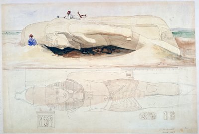 II. Ramszesz kolosszusa, Memphis, 1845 alkotó: William Henry Bartlett