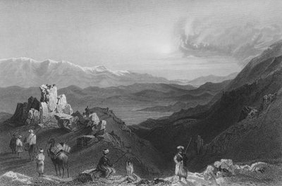 Djebel Sheich és a Hermon-hegy, Libanon tetejéről alkotó: William Henry Bartlett
