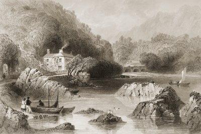 Gleengarriff Inn, Gleengarriff, Cork megye, George Virtue „Scenery and Antiquities of Ireland” című művéből, 1860-as évek alkotó: William Henry Bartlett