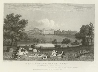 Hallingbury Place, Essex, J A Houblen székhelye, Esquire alkotó: William Henry Bartlett
