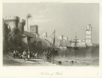 Harbour of Rhodes  alkotó: William Henry Bartlett