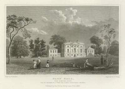 Hare Hall, Romford közelében, Essex államban, a J Western székhelye, Esquire alkotó: William Henry Bartlett
