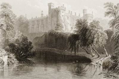 Kilkenny kastély, Kilkenny megye, Írország, George Virtue „Scenery and Antiquities of Ireland” című művéből, 1860-as évek alkotó: William Henry Bartlett